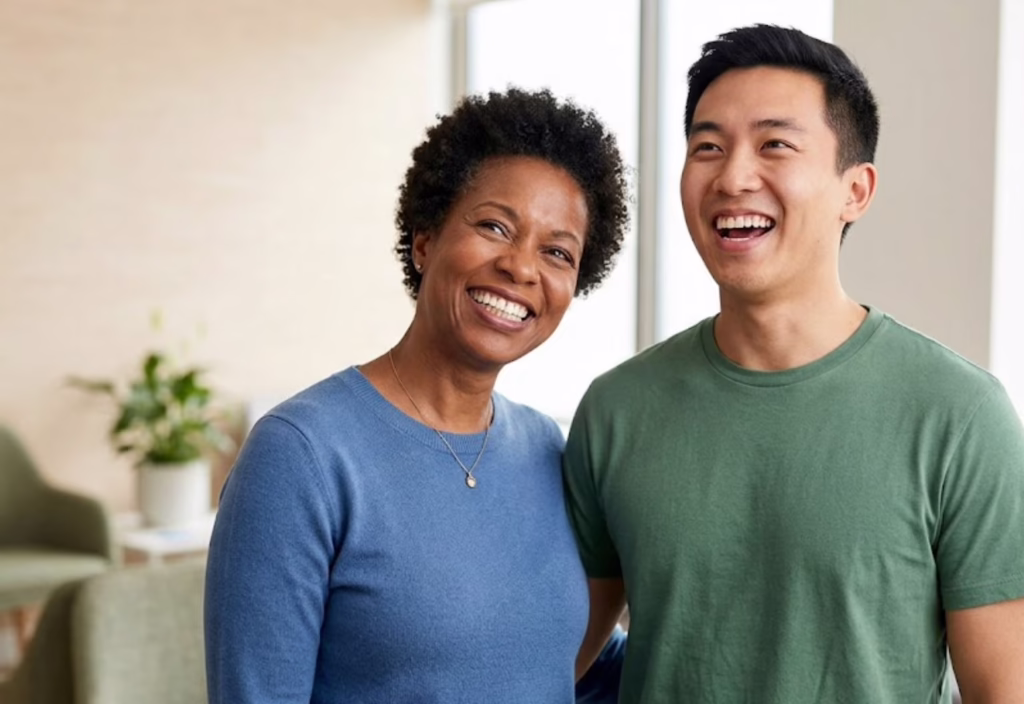 A happy smiling couple enjoying a bright day in Mansfield, Texas, representing the systemic health and confidence following laser tonsil cryptolysis at Central Park Dental & Orthodontics.